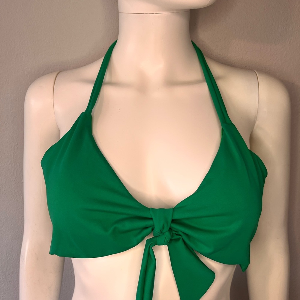 Women's Bikini Top Size M/34 Emerald Green, Grecia Coral by BLR, NWT